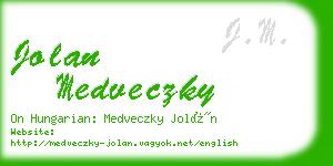 jolan medveczky business card